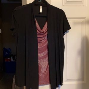 Shirt with jacket overlay